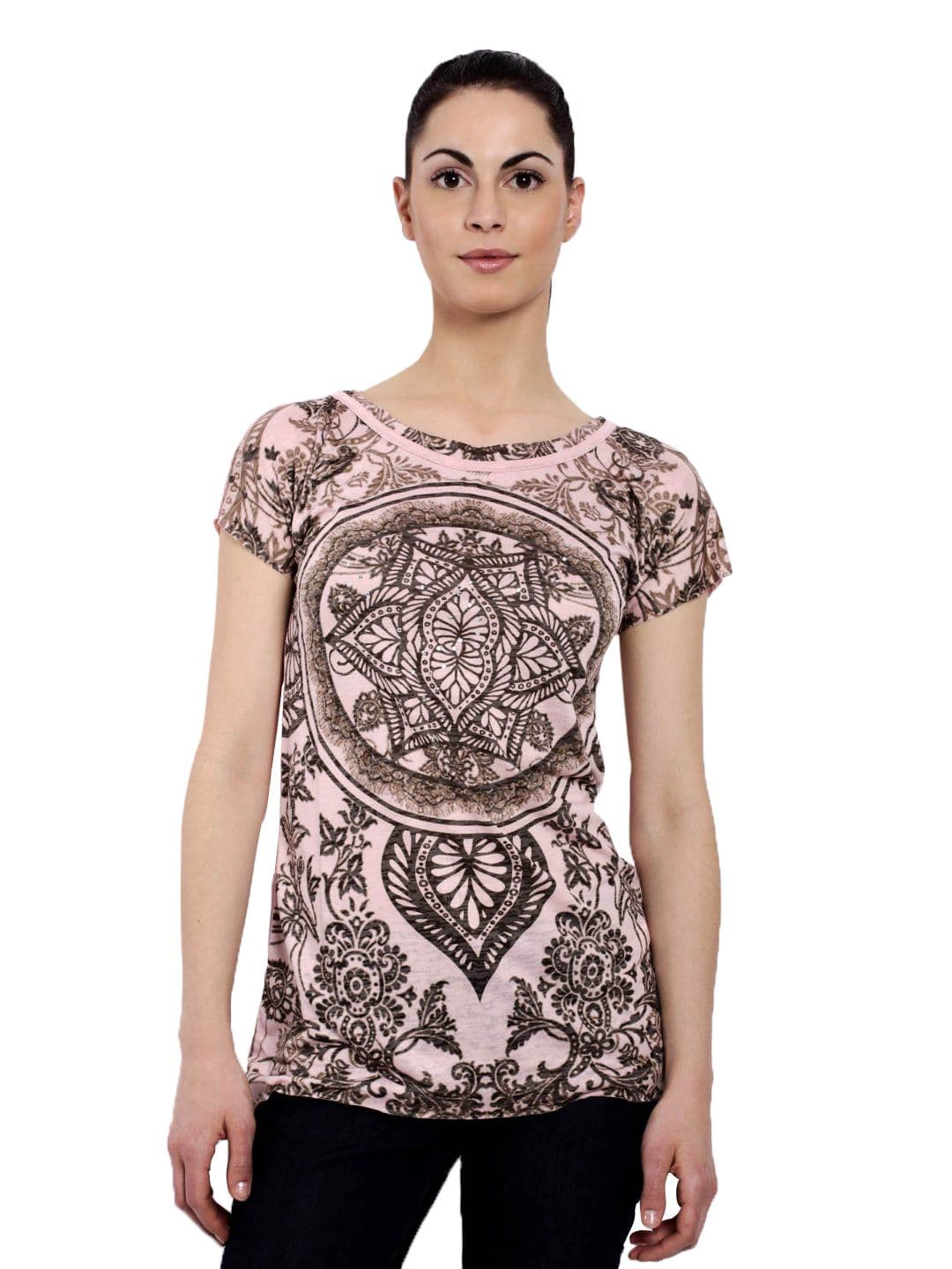 United Colors of Benetton Women Light Winter Peach T-shirt