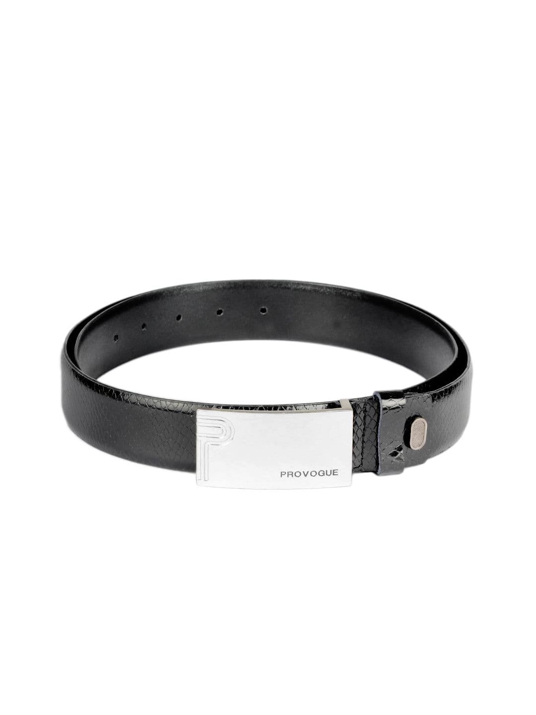 Provogue Men Black Leather Belt