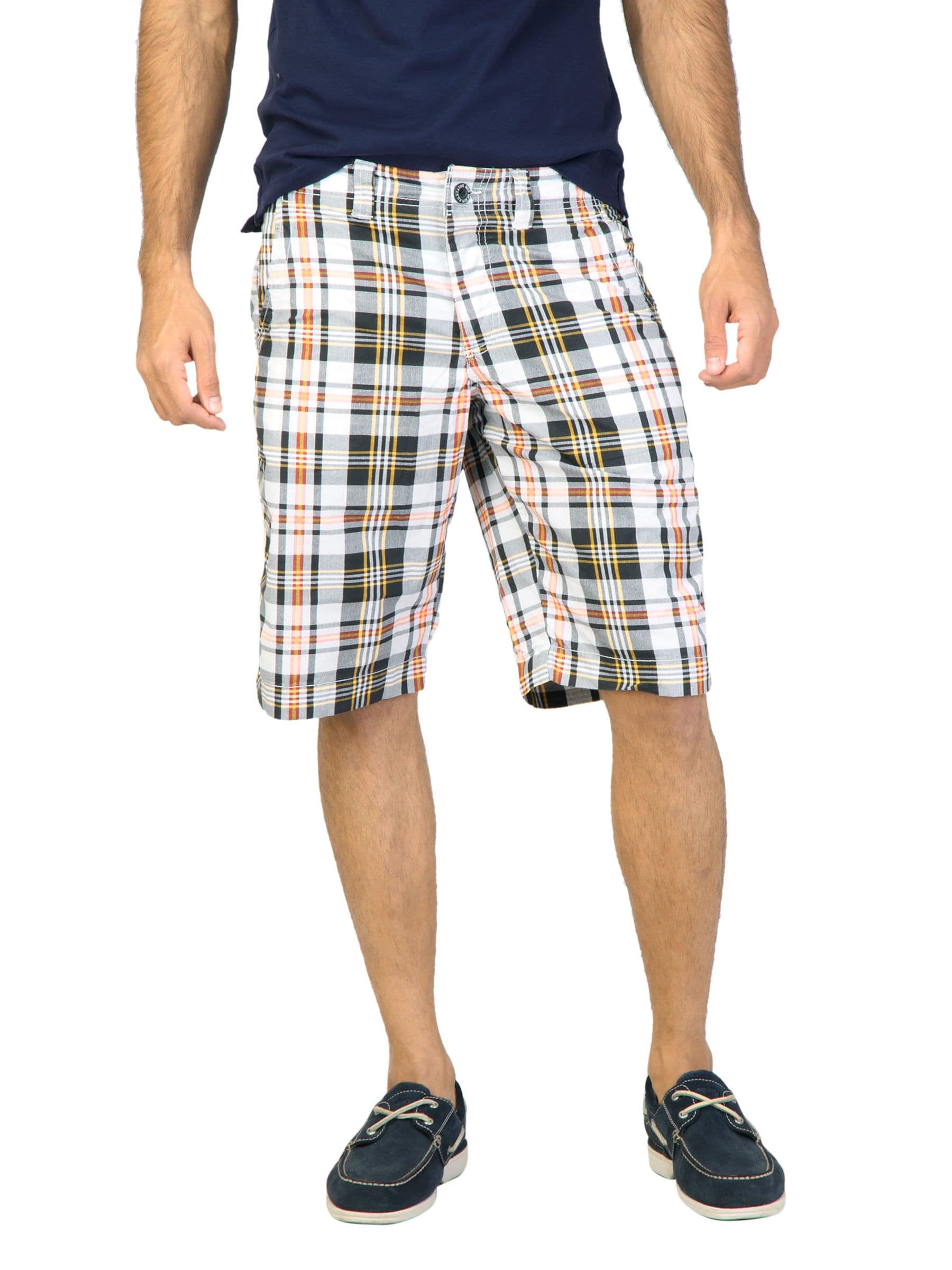 Status Quo Men Check Black Shorts