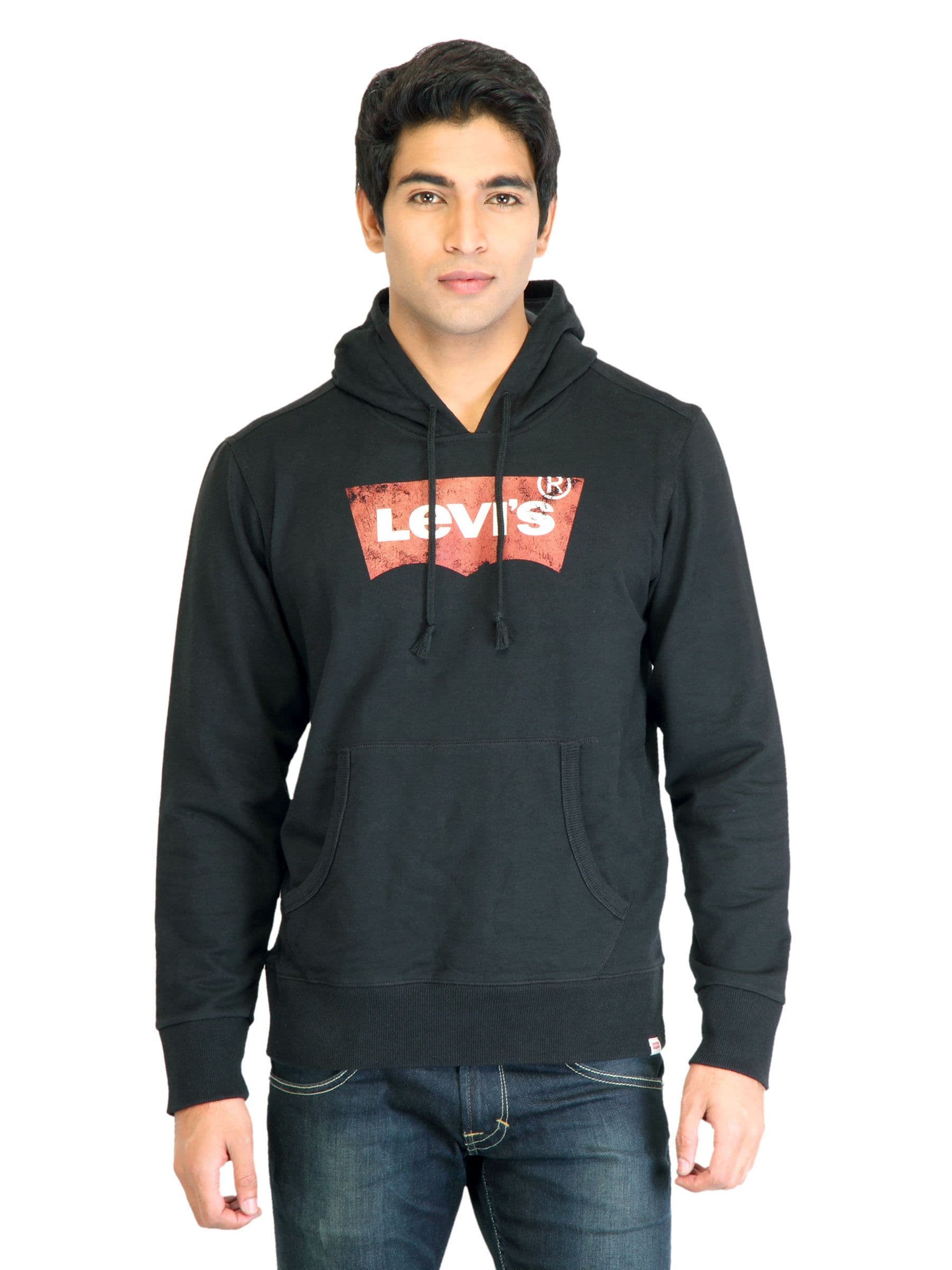 Levis Men Printed Black Sweatshirts