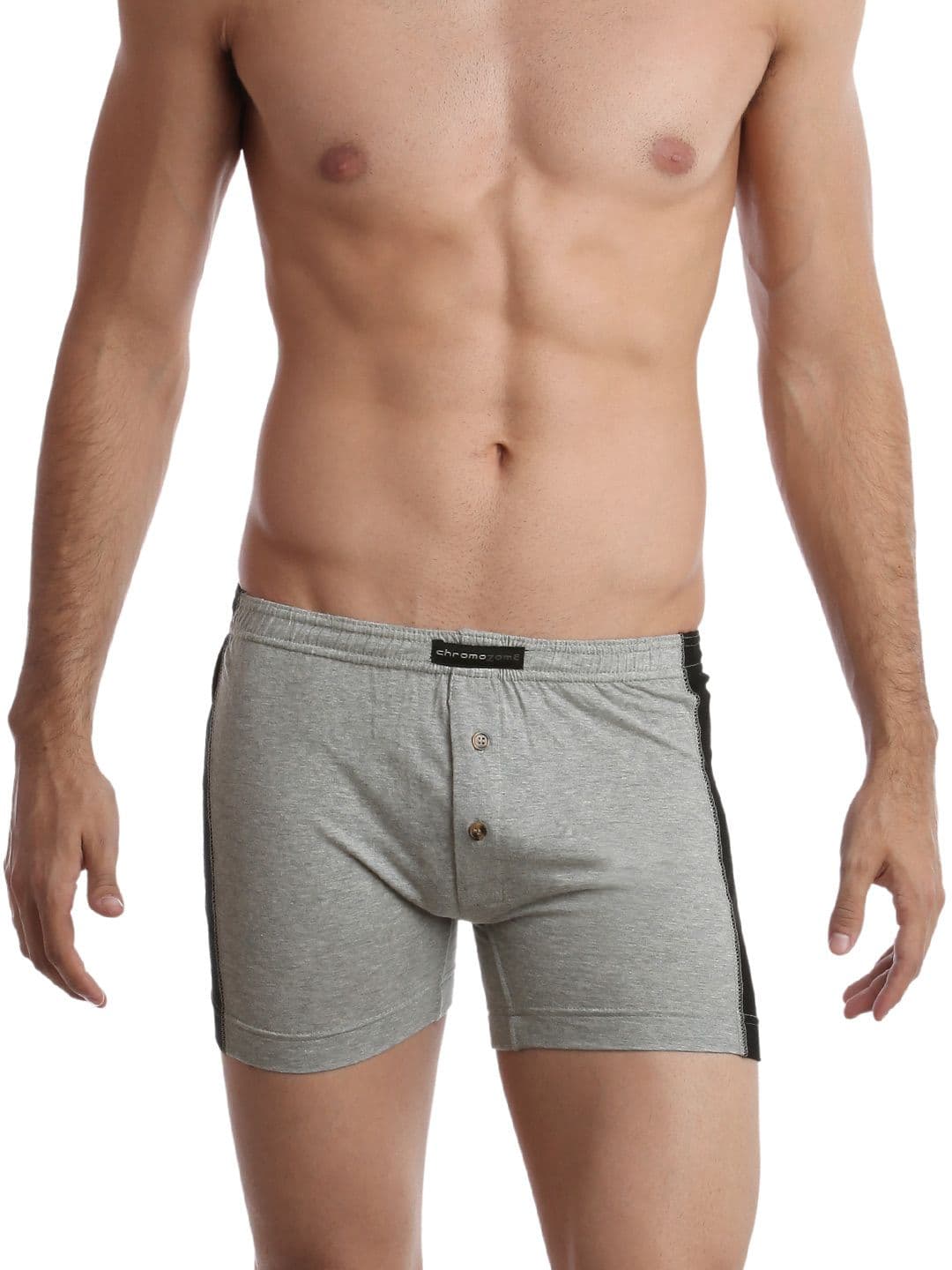 Chromozome Men Grey Melange & Black Trunks