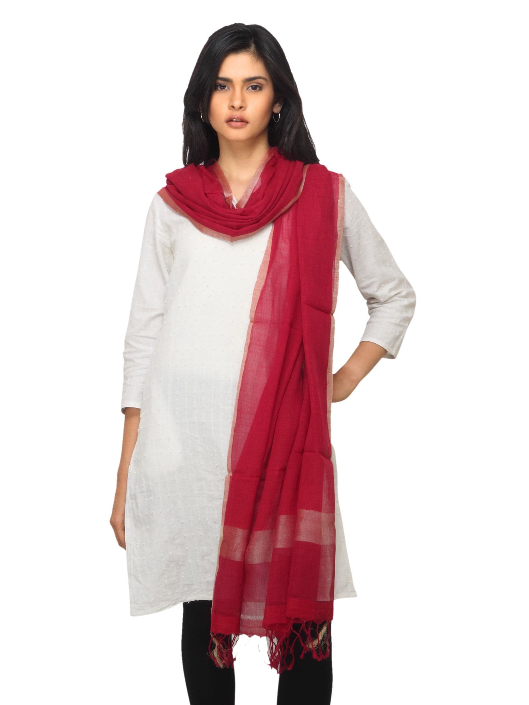 Fabindia Women Red Dupatta