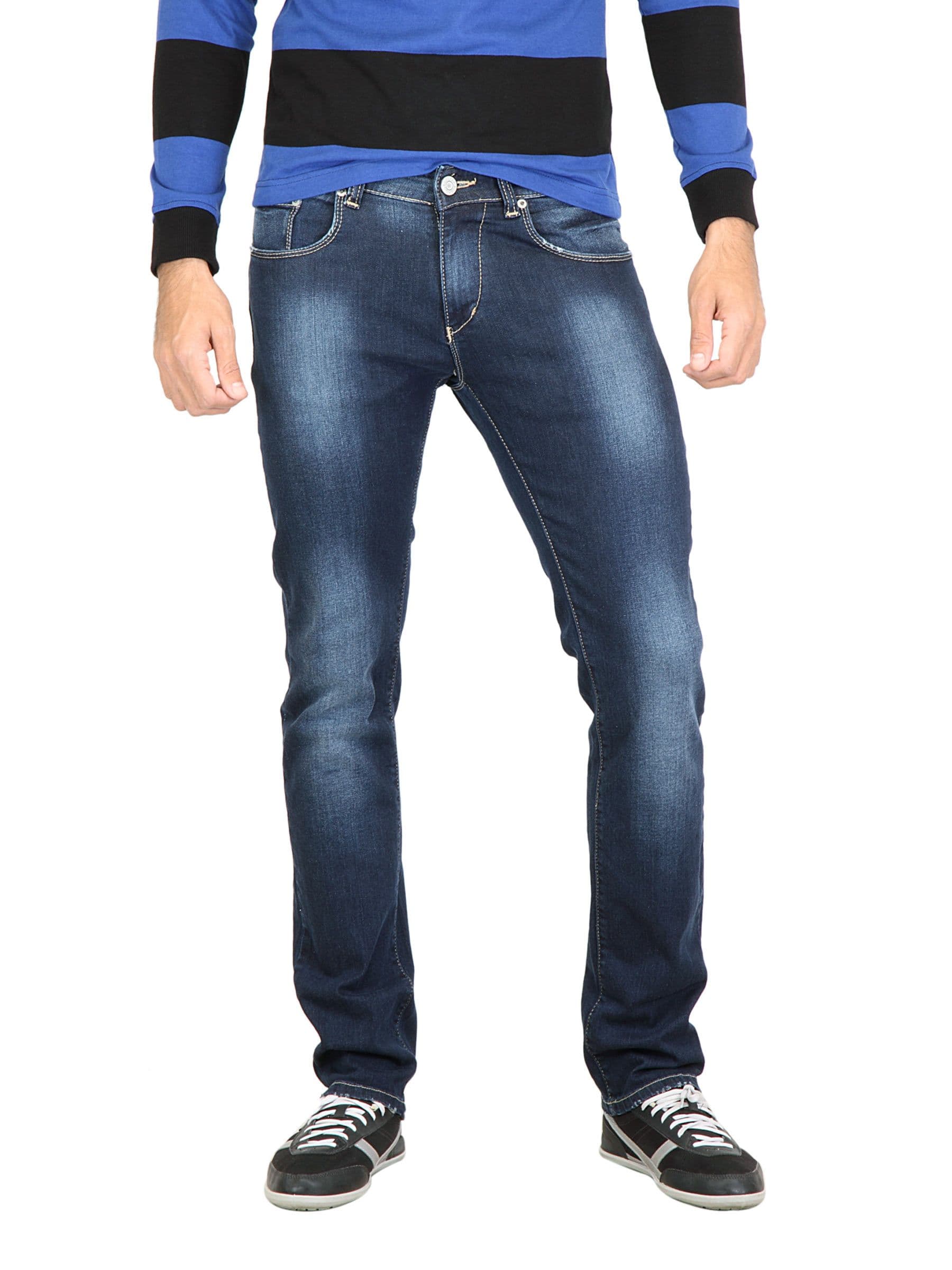 Spykar Men Washed Navy Blue Jeans