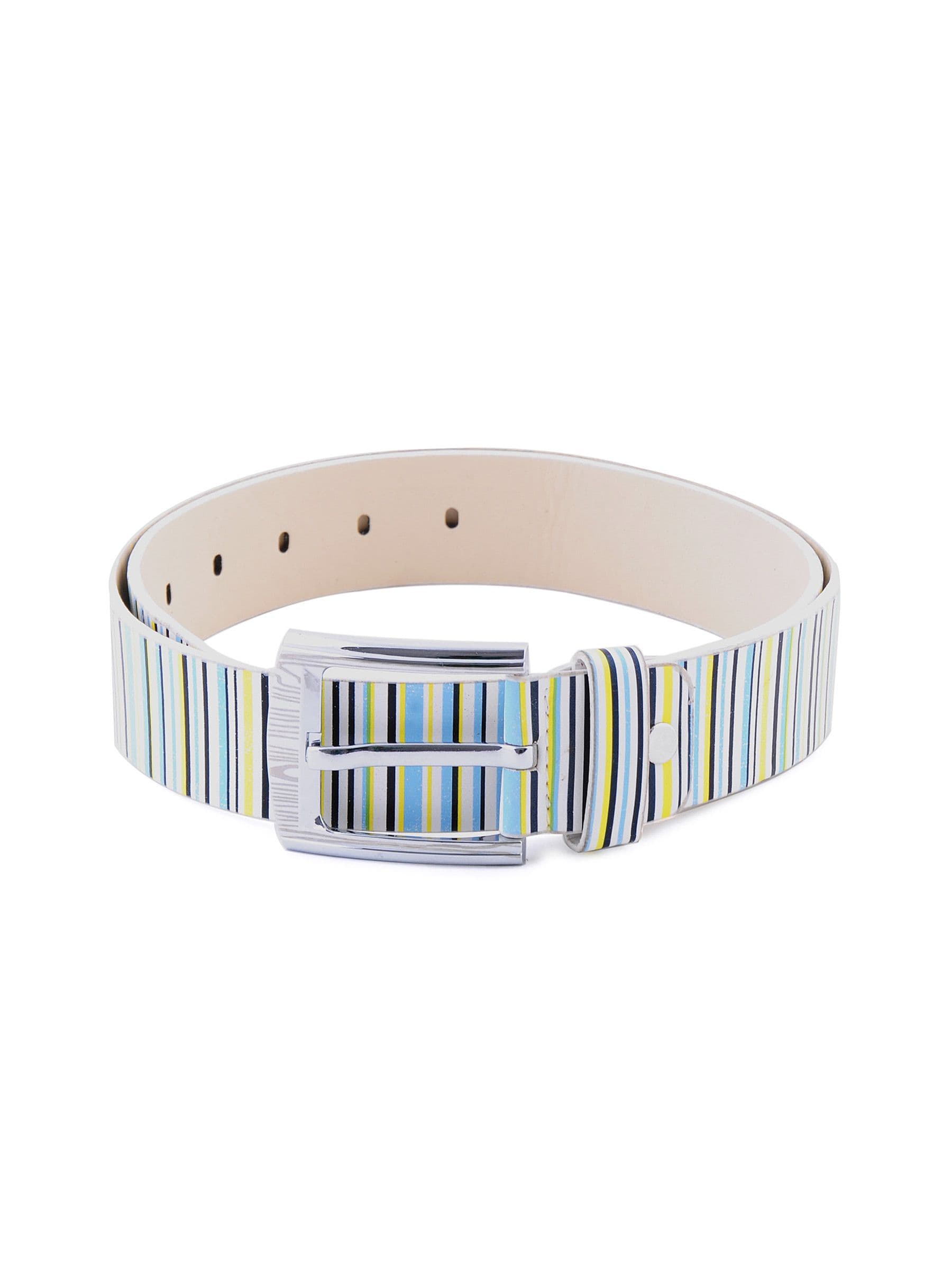 Lino Perros Women Stripes White Belt