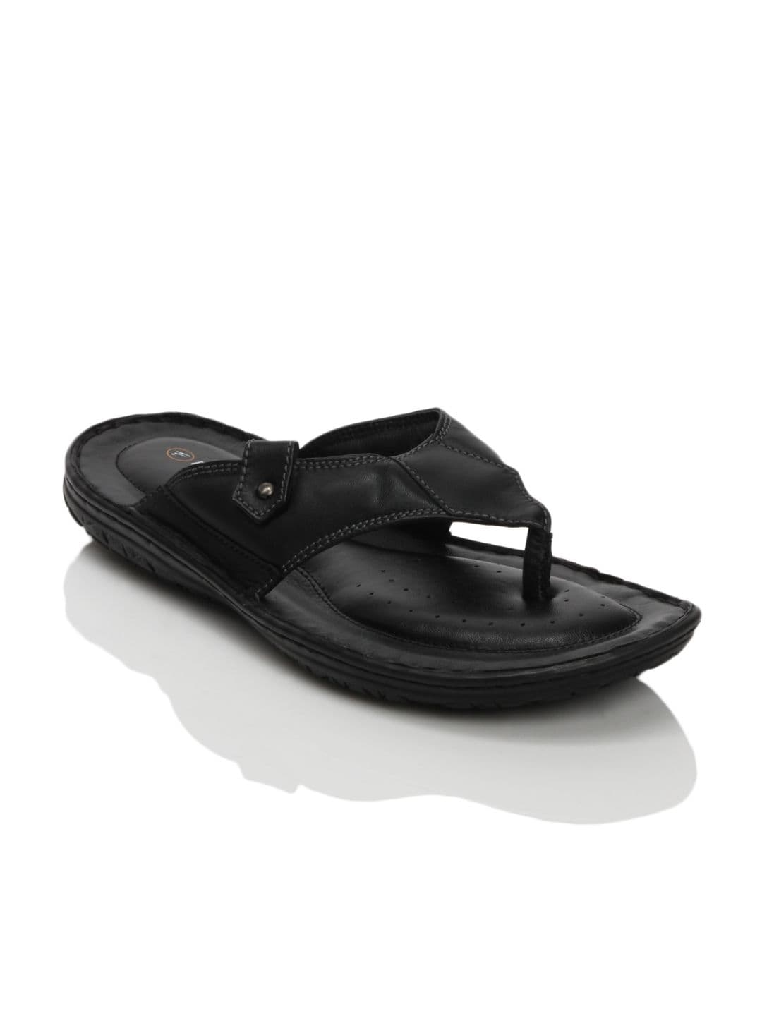 Franco Leone Men Black Flip Flops