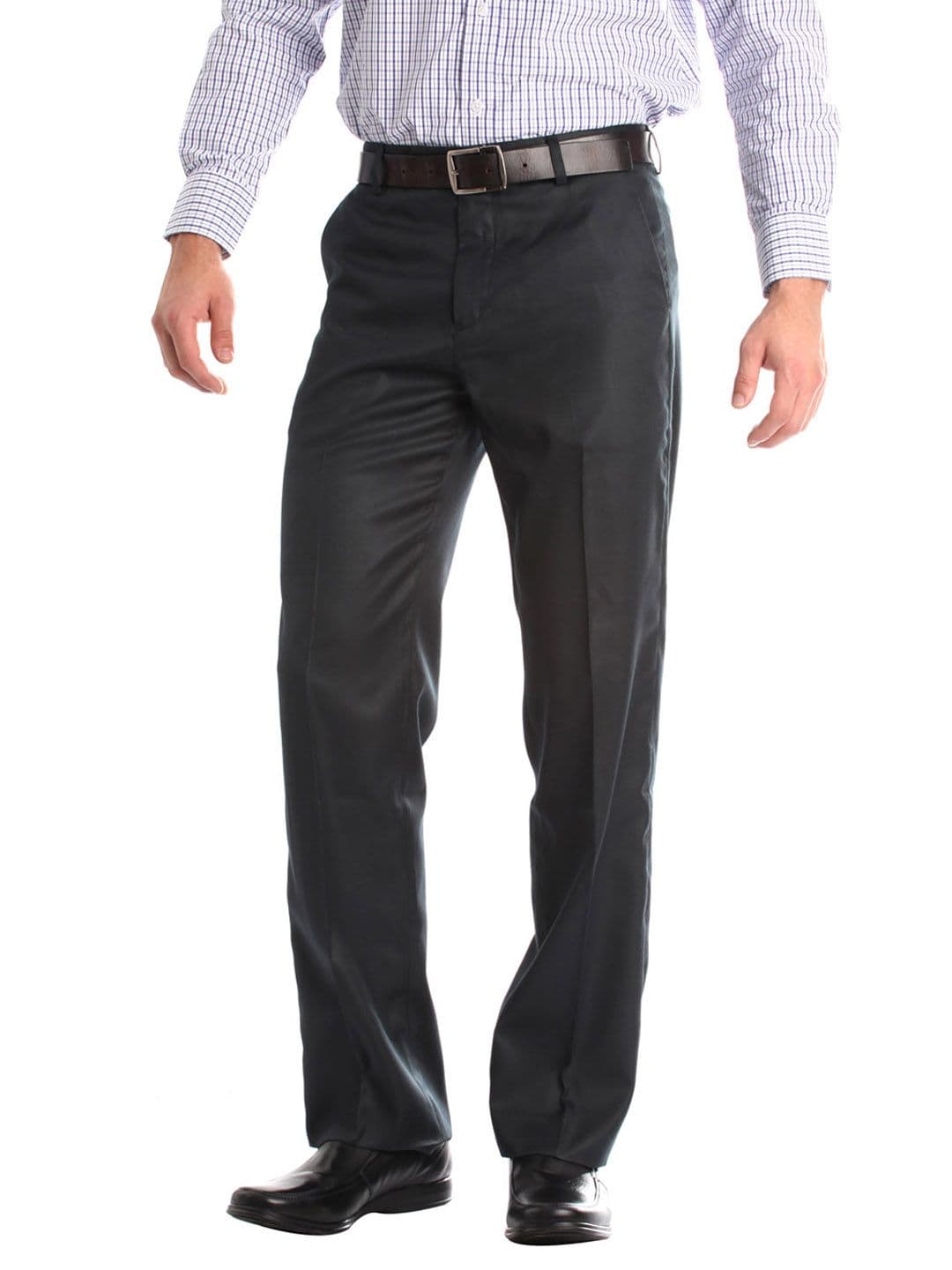Mark Taylor Men Striped Black Trousers