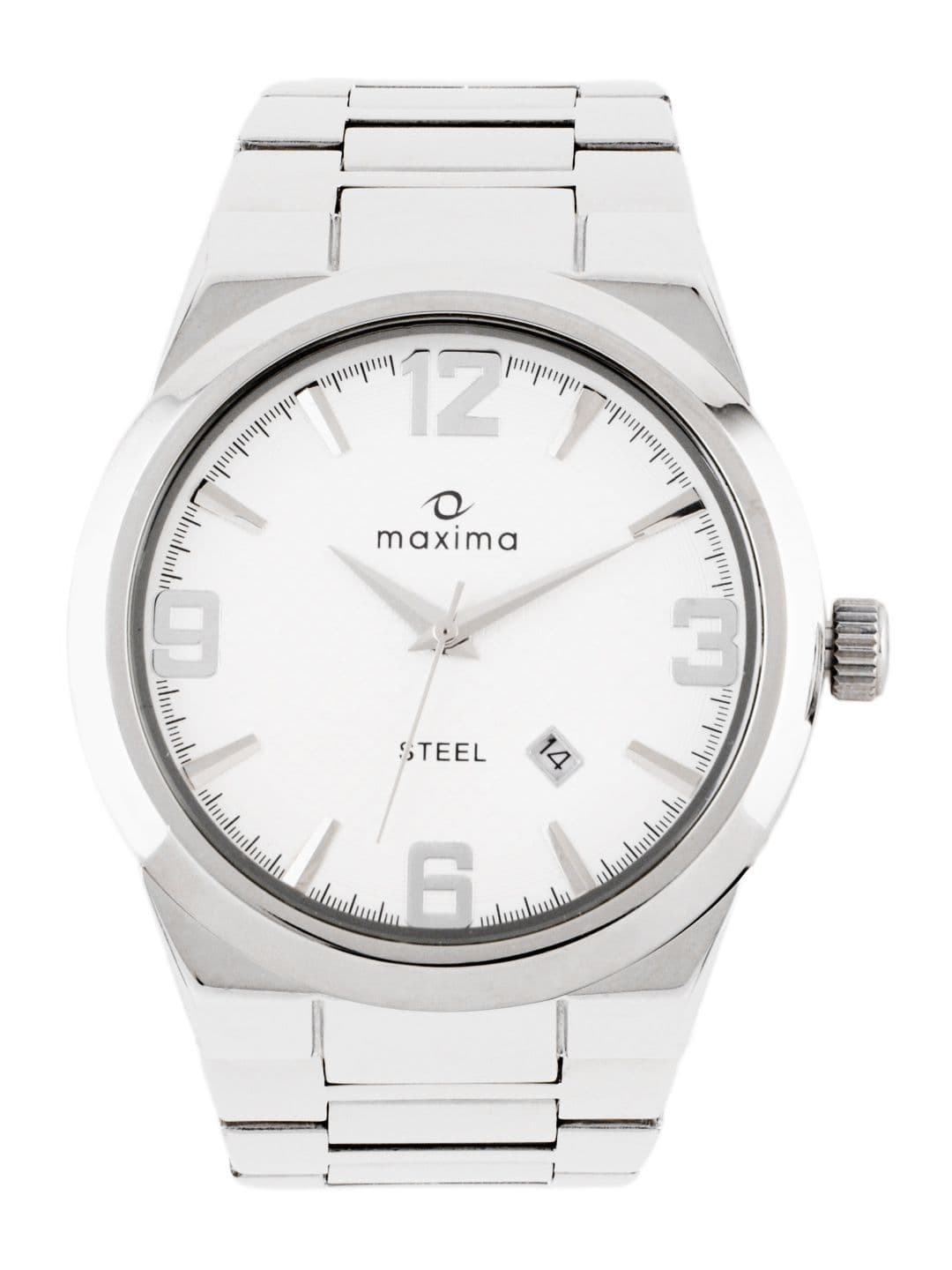 Maxima Ssteele Men White Dial Watch