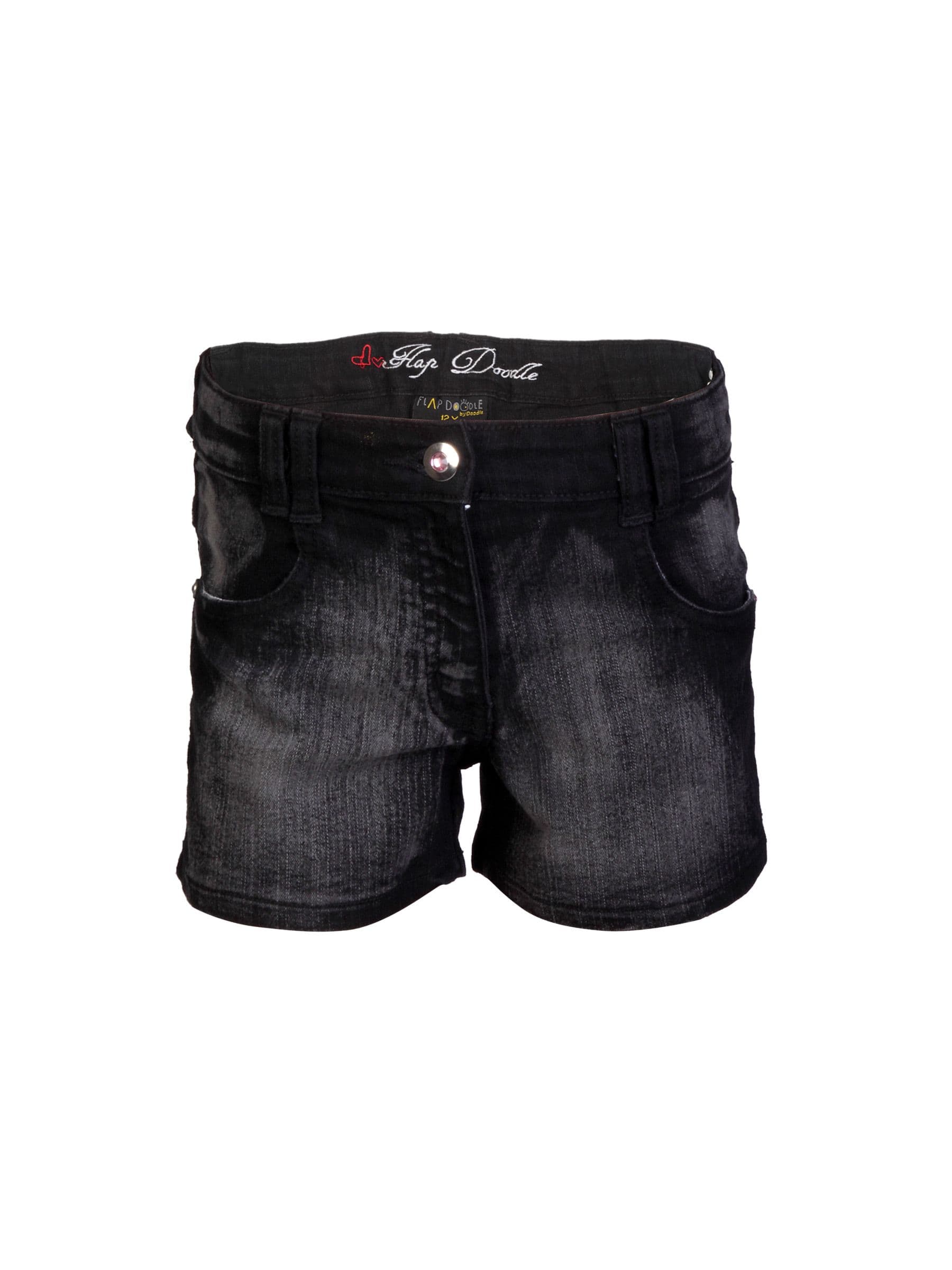 Doodle Girls Washed Black Shorts