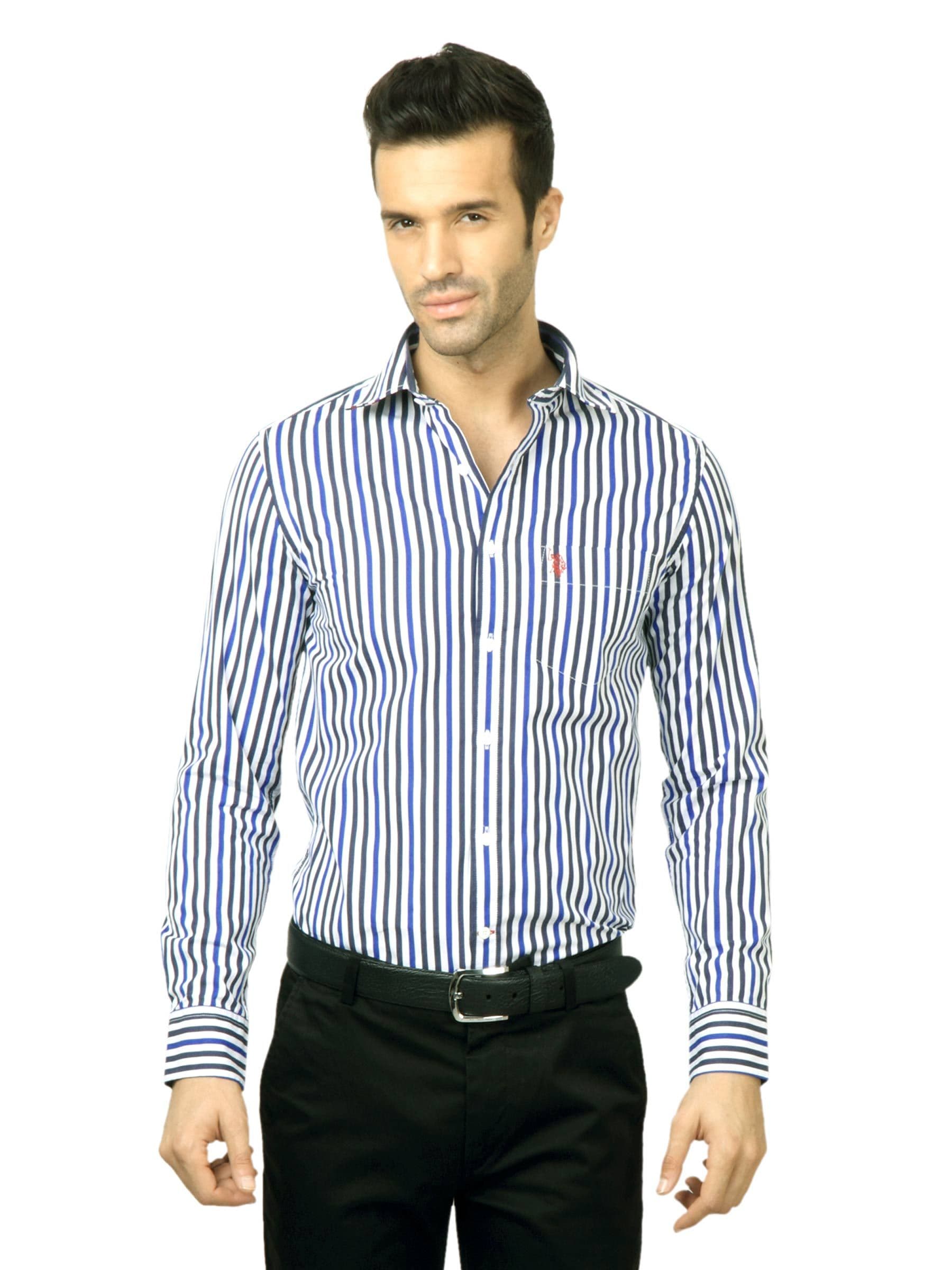 U.S. Polo Assn. Men Striped Blue Shirt