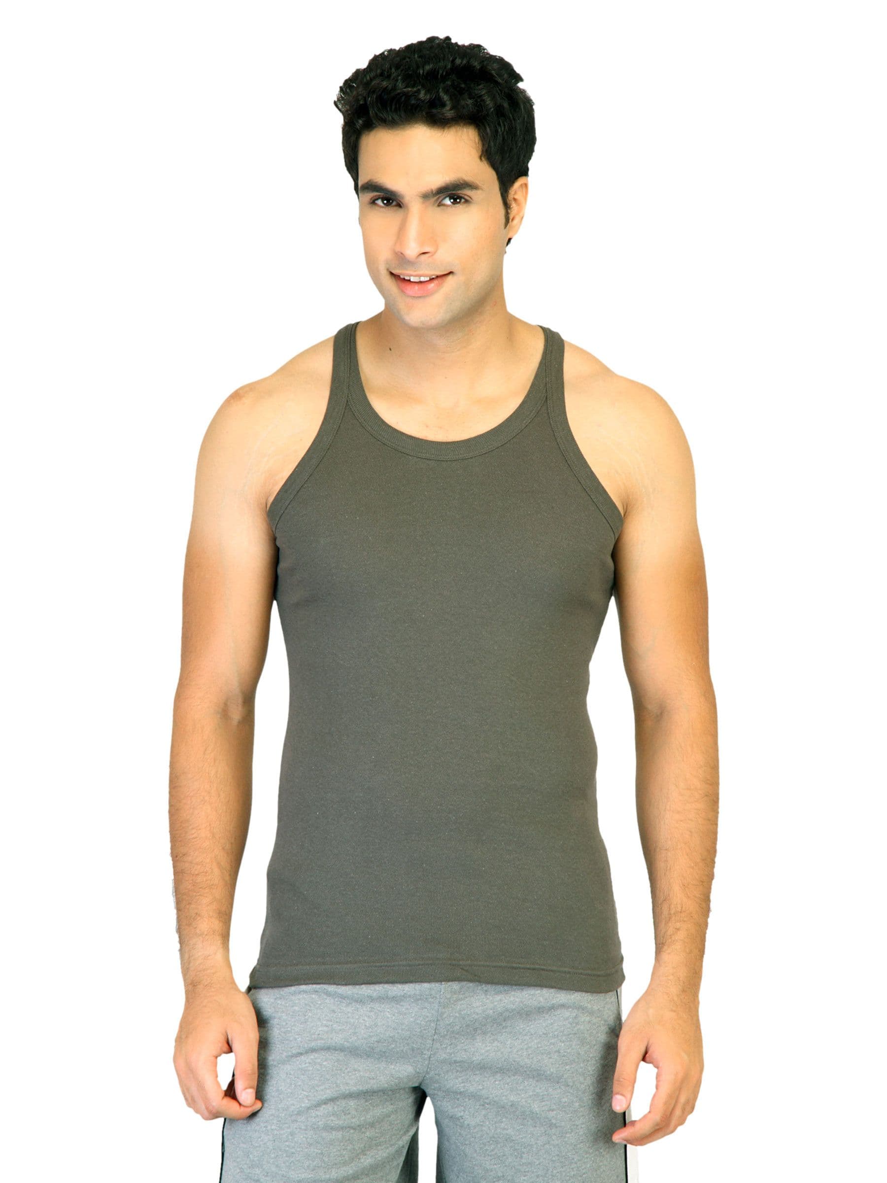 Hanes Men Racer Back Grey Innerwear Vests