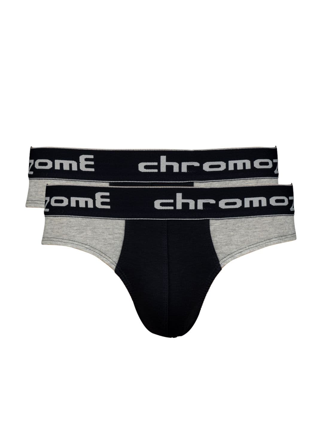 Chromozome Men Navy Blue & Grey Pack of 2 Briefs