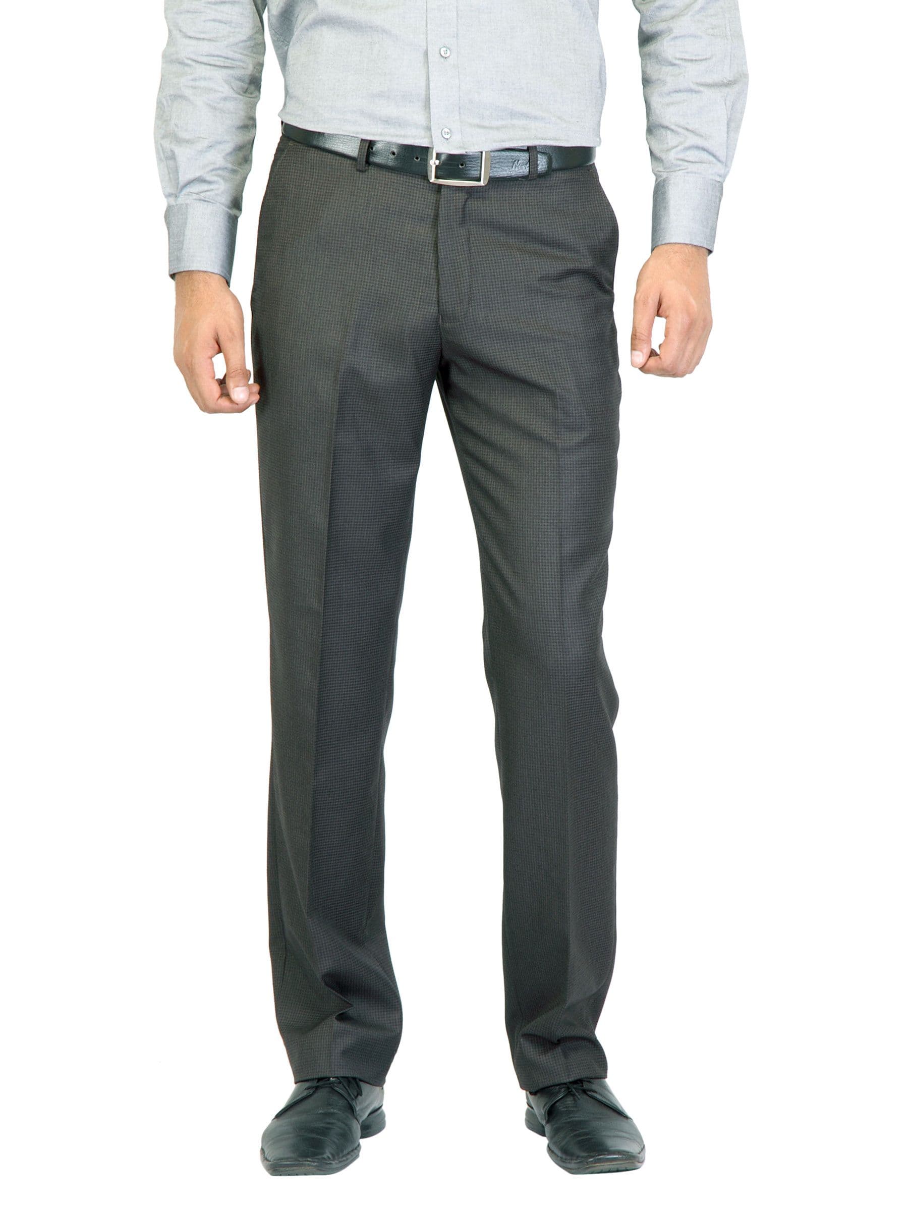 Turtle Men Check Brown Trousers