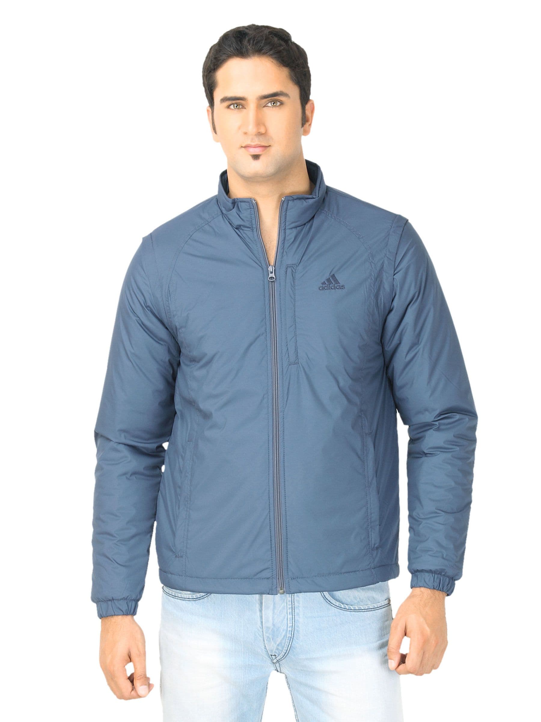 ADIDAS Men Solid Blue Jacket