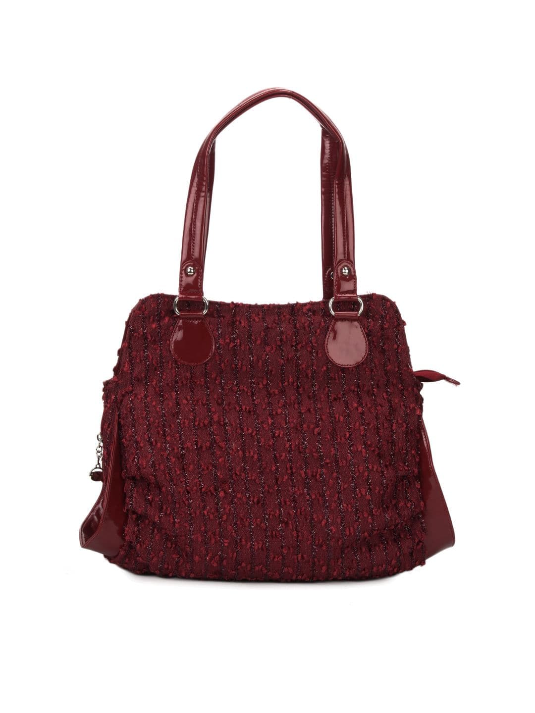 Murcia Women Shiny Textured Maroon Handbag