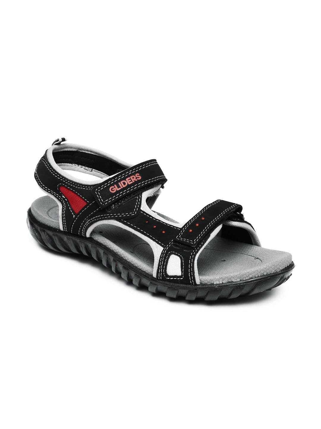 Gliders Men Black Davis Sports Sandals
