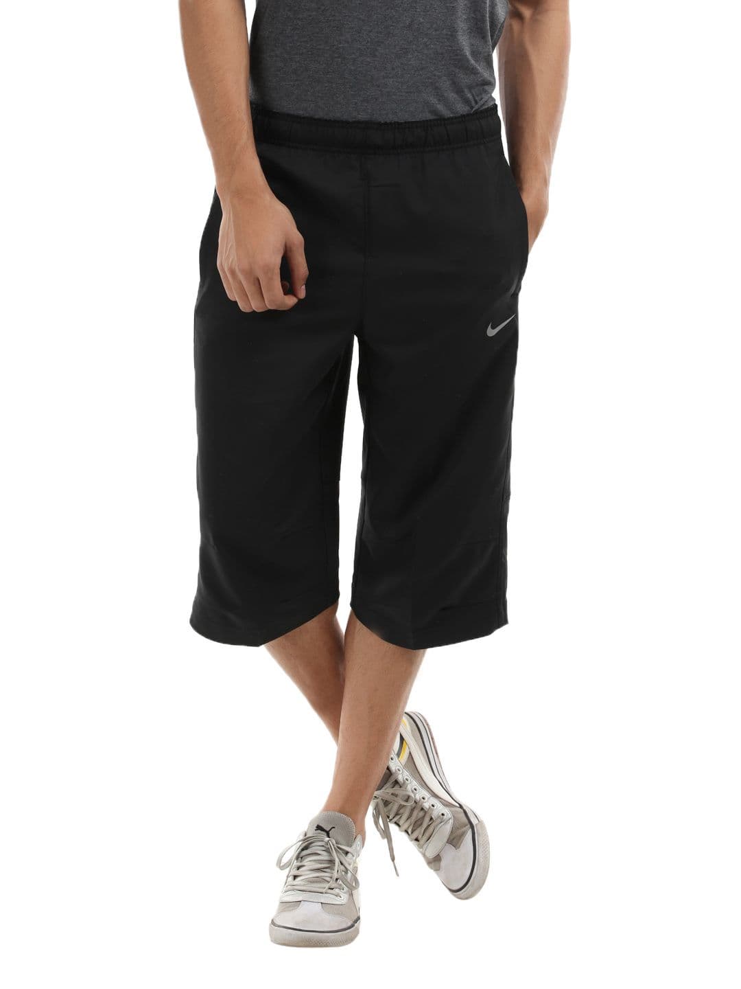 Nike Men Black Three Quarter Track Pants
