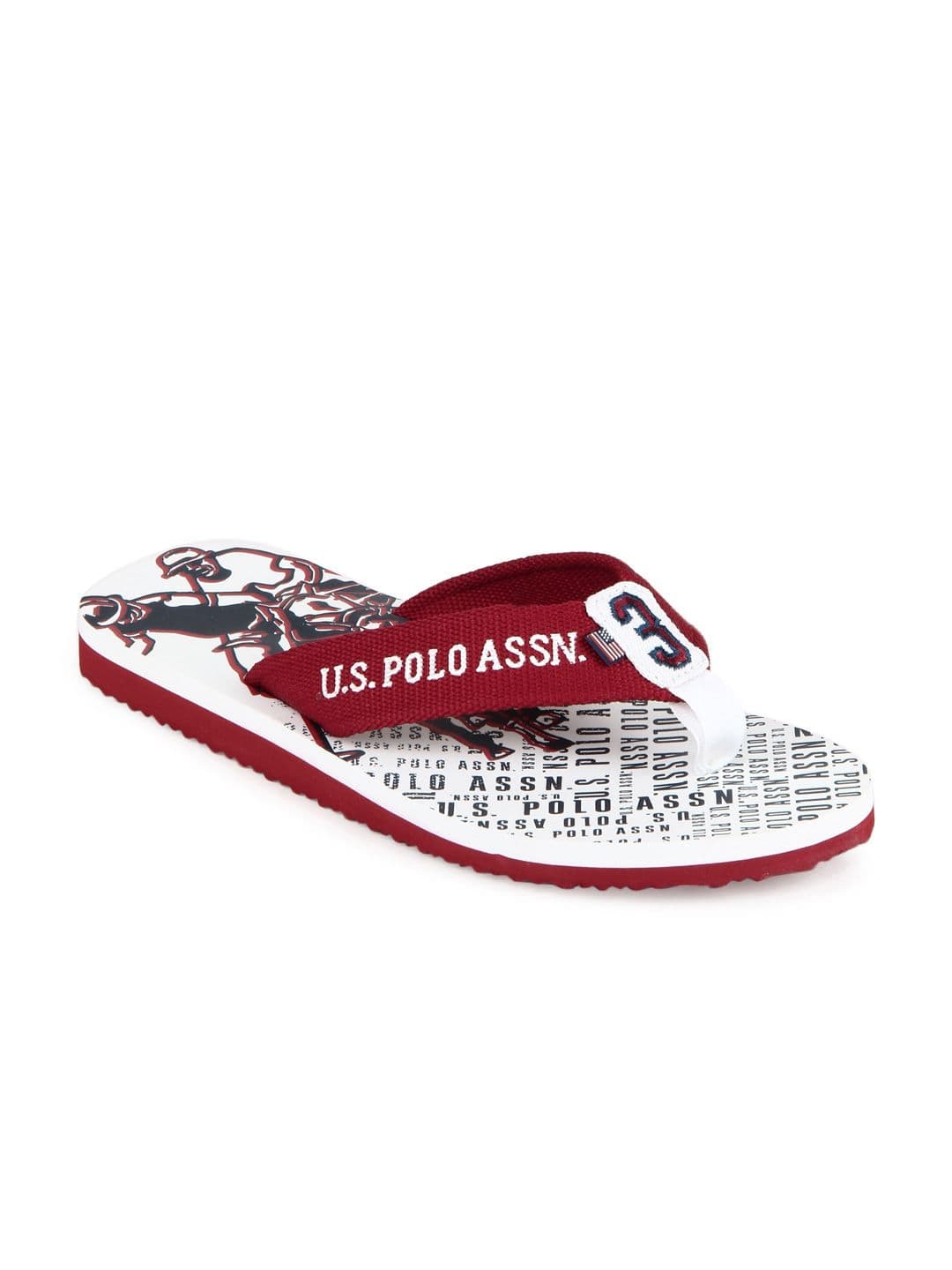 U.S. Polo Assn. Men Red Flip Flops